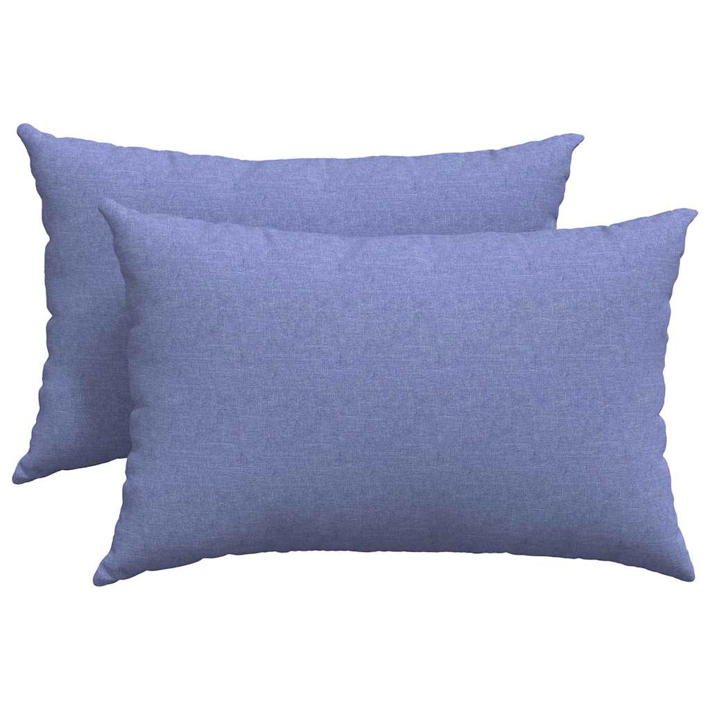 VidaXL Sofakissen 2 Stück Jeansblau 60 x 40 cm Stoff