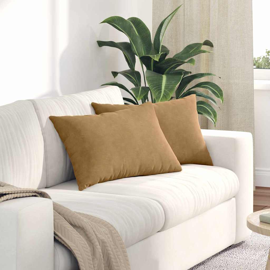 VidaXL Sofakissen 2 Stück braun 60 x 40 cm Cordstoff