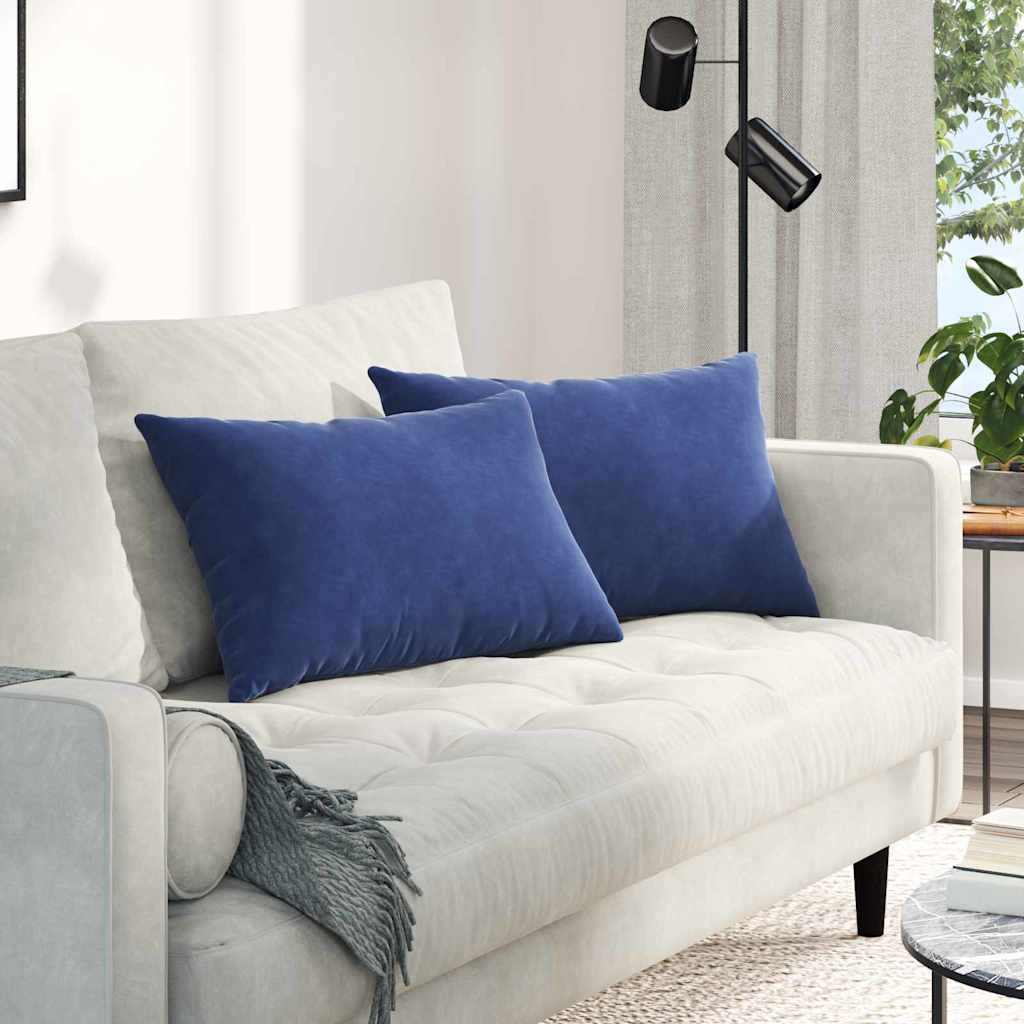 VidaXL Sofakissen, 2 Stück, Polizeiblau, 60 x 40 cm Cordstoff