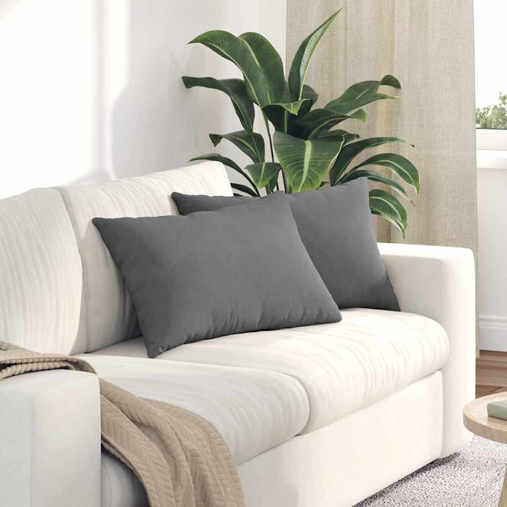 VidaXL Sofakissen 2 Stück dunkelgrau 60 x 40 cm Stoff