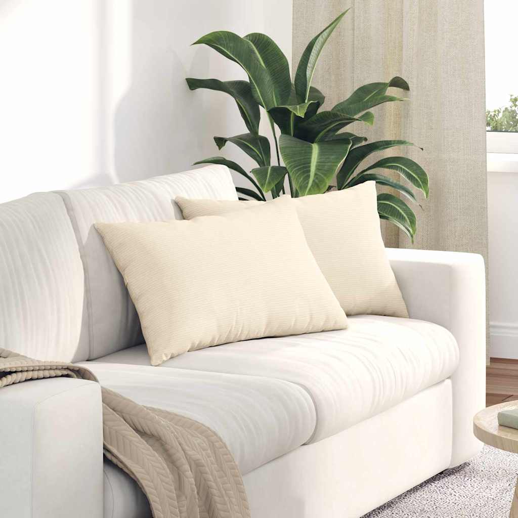 VidaXL Sofakissen 2 Stück Creme 60 x 40 cm Cordstoff