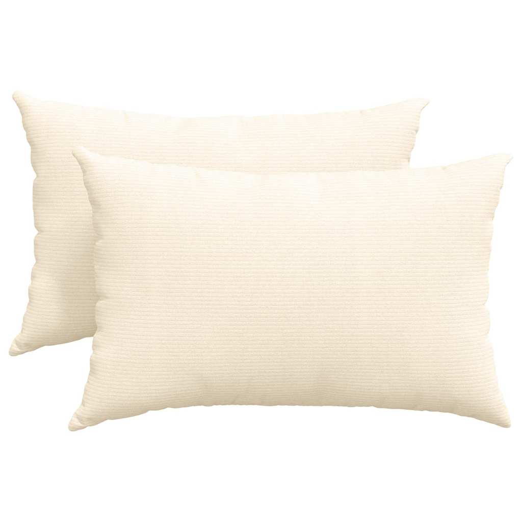 VidaXL Sofakissen 2 Stück Creme 60 x 40 cm Cordstoff