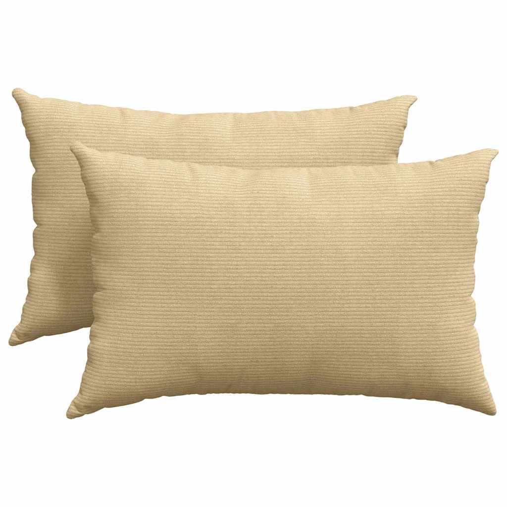 VidaXL Sofakissen 2 Stück grau grün 60 x 40 cm Cordstoff