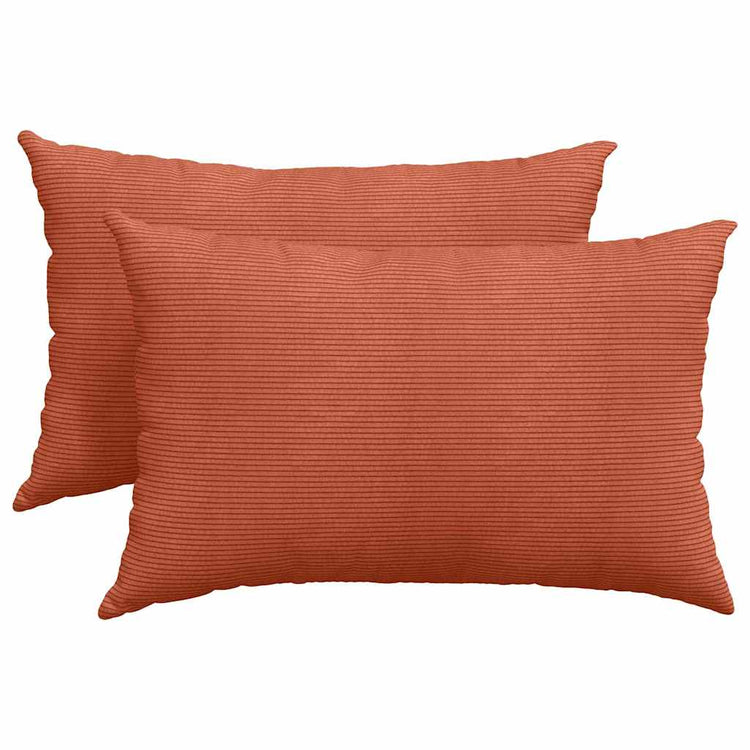 VidaXL Sofakissen 2 Stück rot-orange 60 x 40 cm Cordstoff