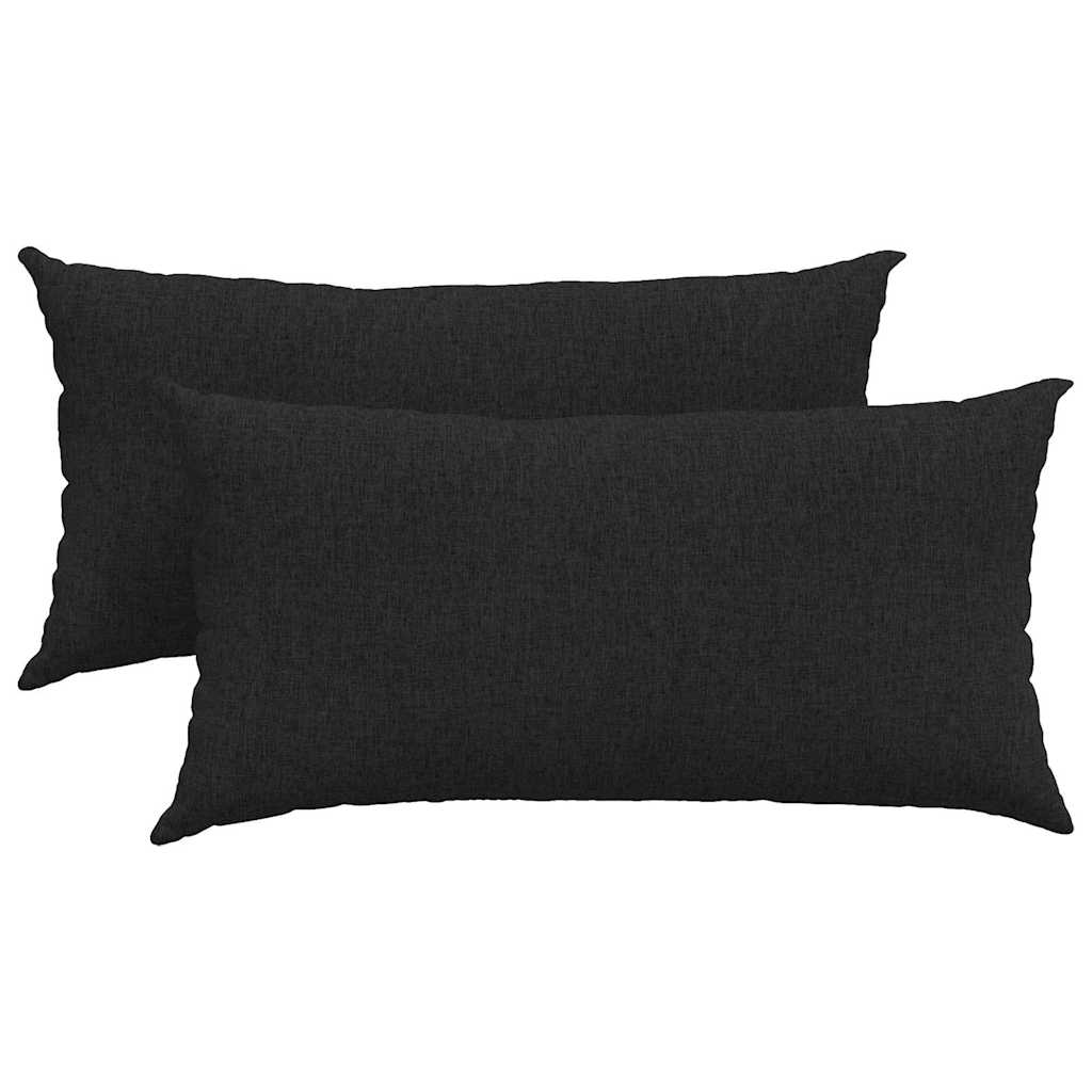 VidaXL Sofakissen 2 Stück schwarz 80 x 40 cm Stoff