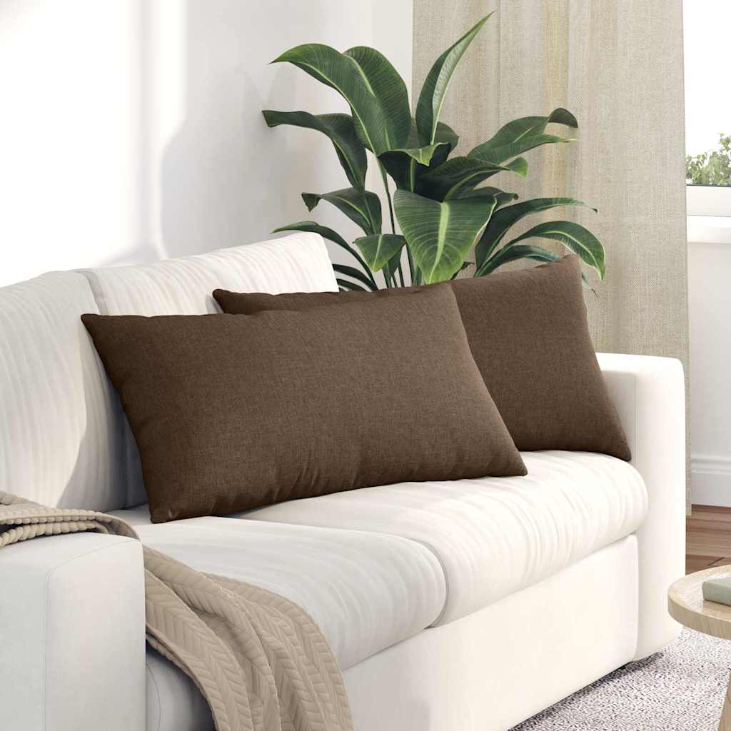 VidaXL Sofakissen 2 Stück braun 80 x 40 cm Stoff