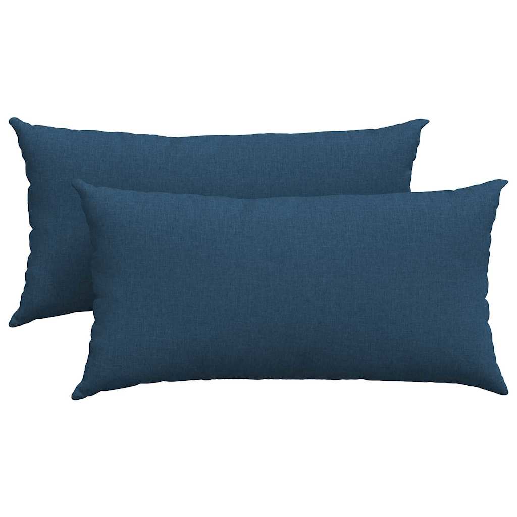 VidaXL Sofakissen 2 Stück blau 80 x 40 cm Stoff