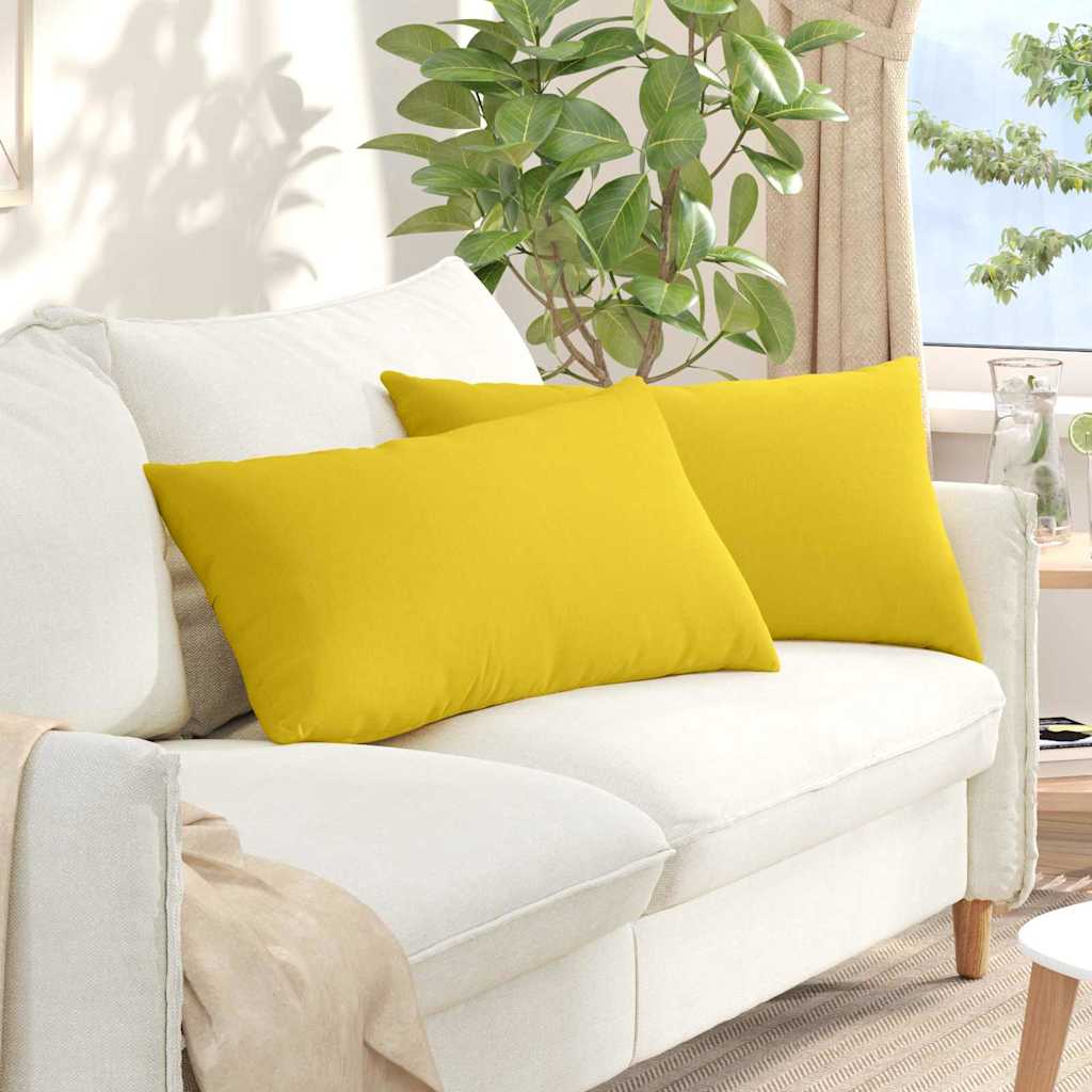 VidaXL Sofakissen 2 Stück hellgelb 80 x 40 cm Stoff