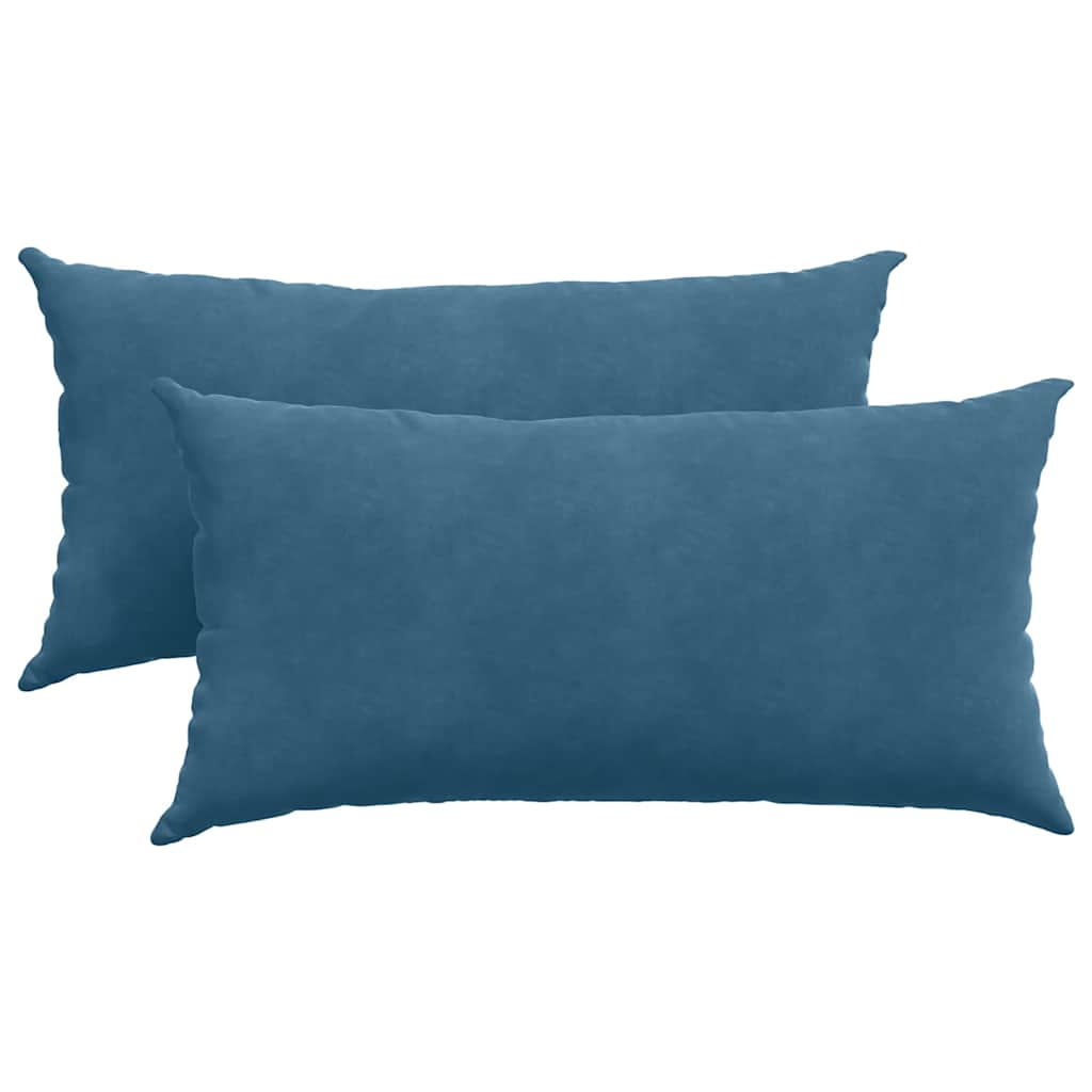 VidaXL Sofakissen 2 Stück blau 80 x 40 cm Cordstoff