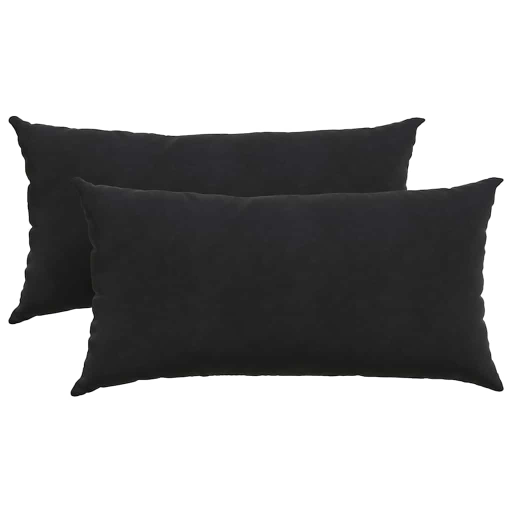 VidaXL Sofakissen 2 Stück Schwarz 80 x 40 cm Cordstoff
