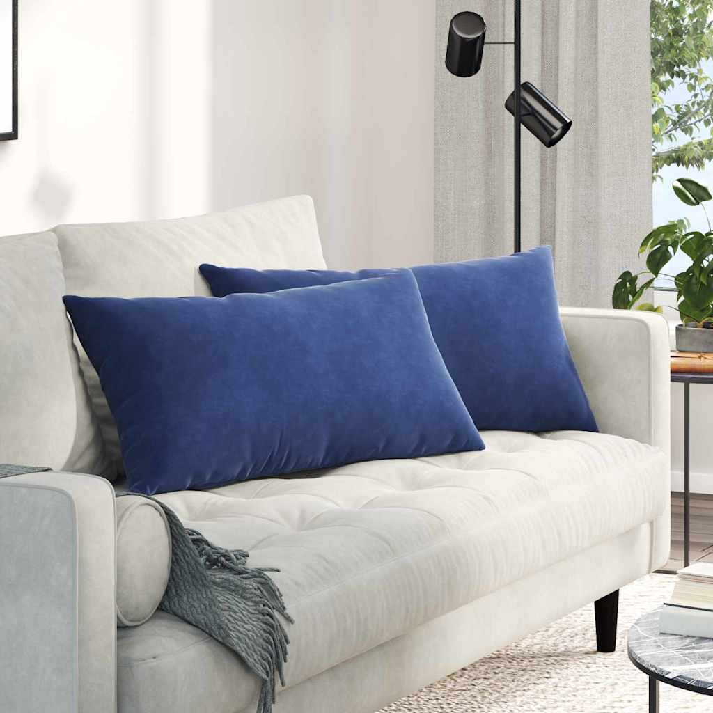 VidaXL Sofakissen, 2 Stück, Polizeiblau, 80 x 40 cm Cordstoff