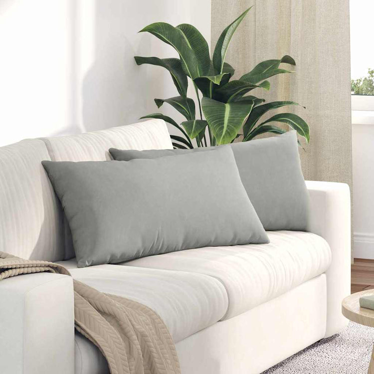 VidaXL Sofakissen 2 Stück hellgrau 80 x 40 cm Stoff