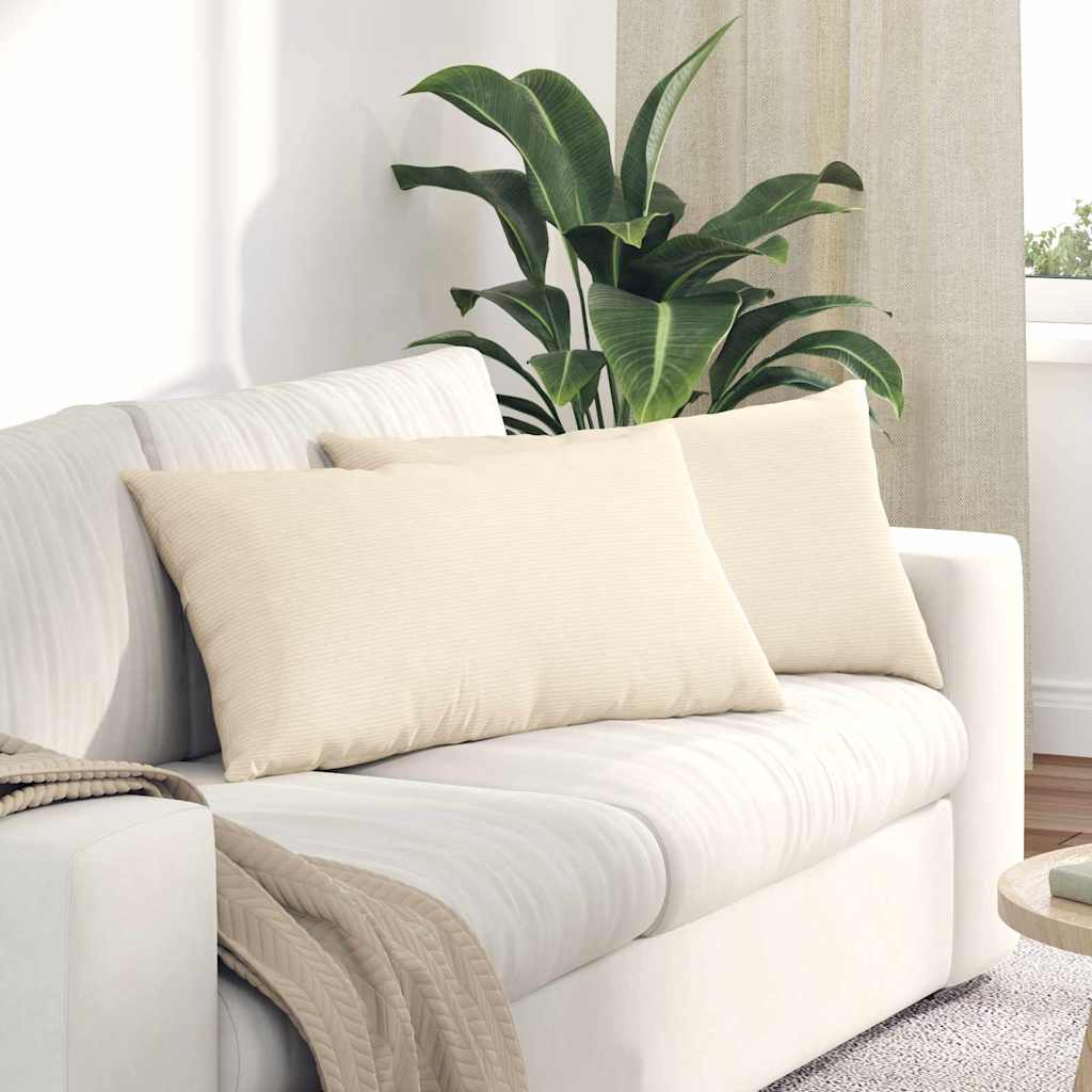 VidaXL Sofakissen 2 Stück Creme 80 x 40 cm Cordstoff
