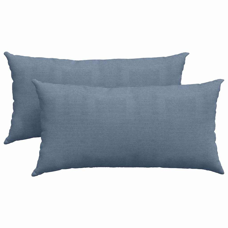 VidaXL Sofakissen 2 Stück blau 80 x 40 cm Cordstoff