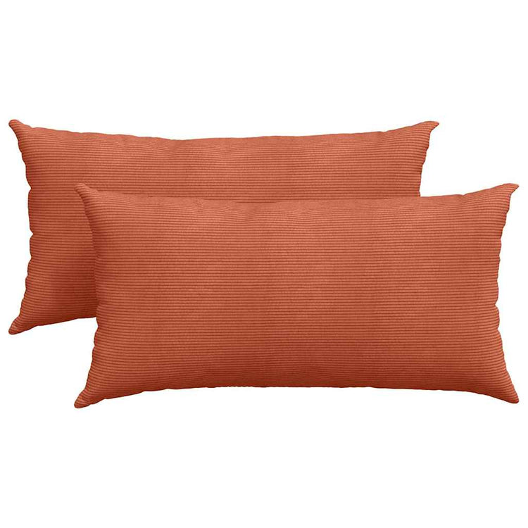 VidaXL Sofakissen 2 Stück rot-orange 80 x 40 cm Cordstoff