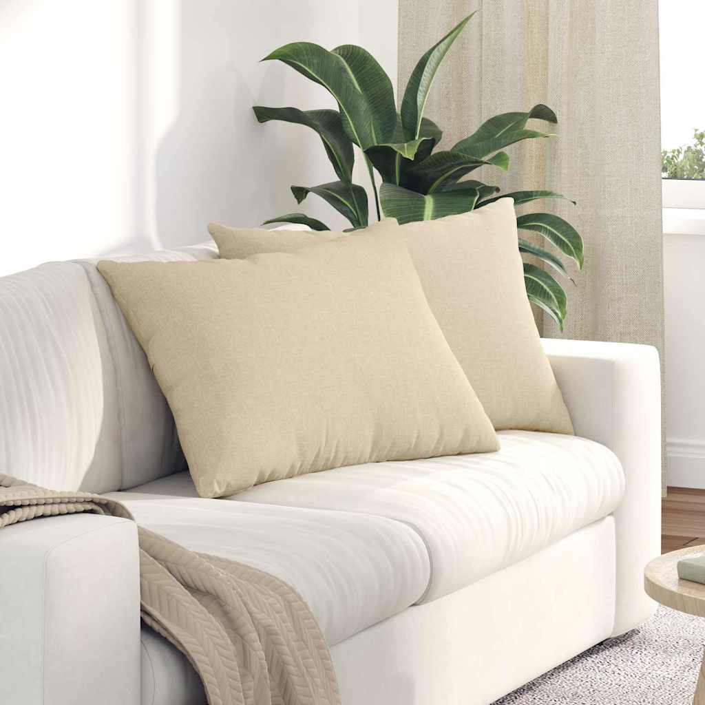 VidaXL Sofakissen 2 Stück Creme 70 x 50 cm Stoff