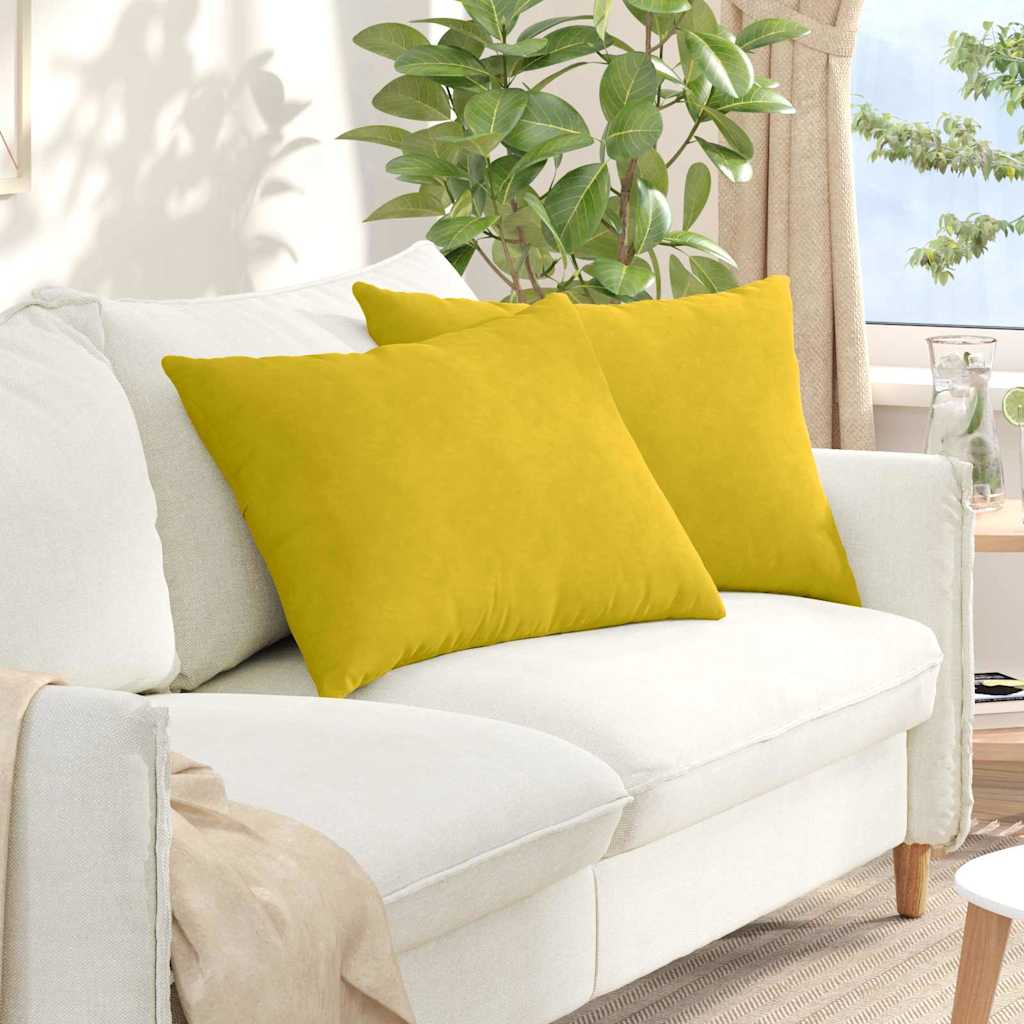 VidaXL Sofakissen 2 Stück Gelb 70 x 50 cm Cordstoff