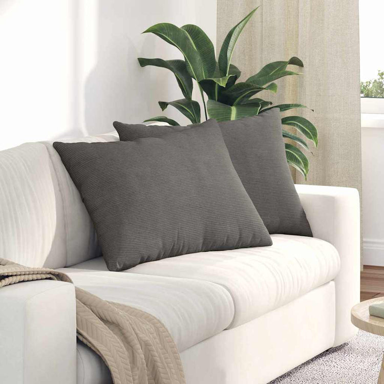 VidaXL Sofakissen 2 Stück hellgrau 70 x 50 cm Cordstoff
