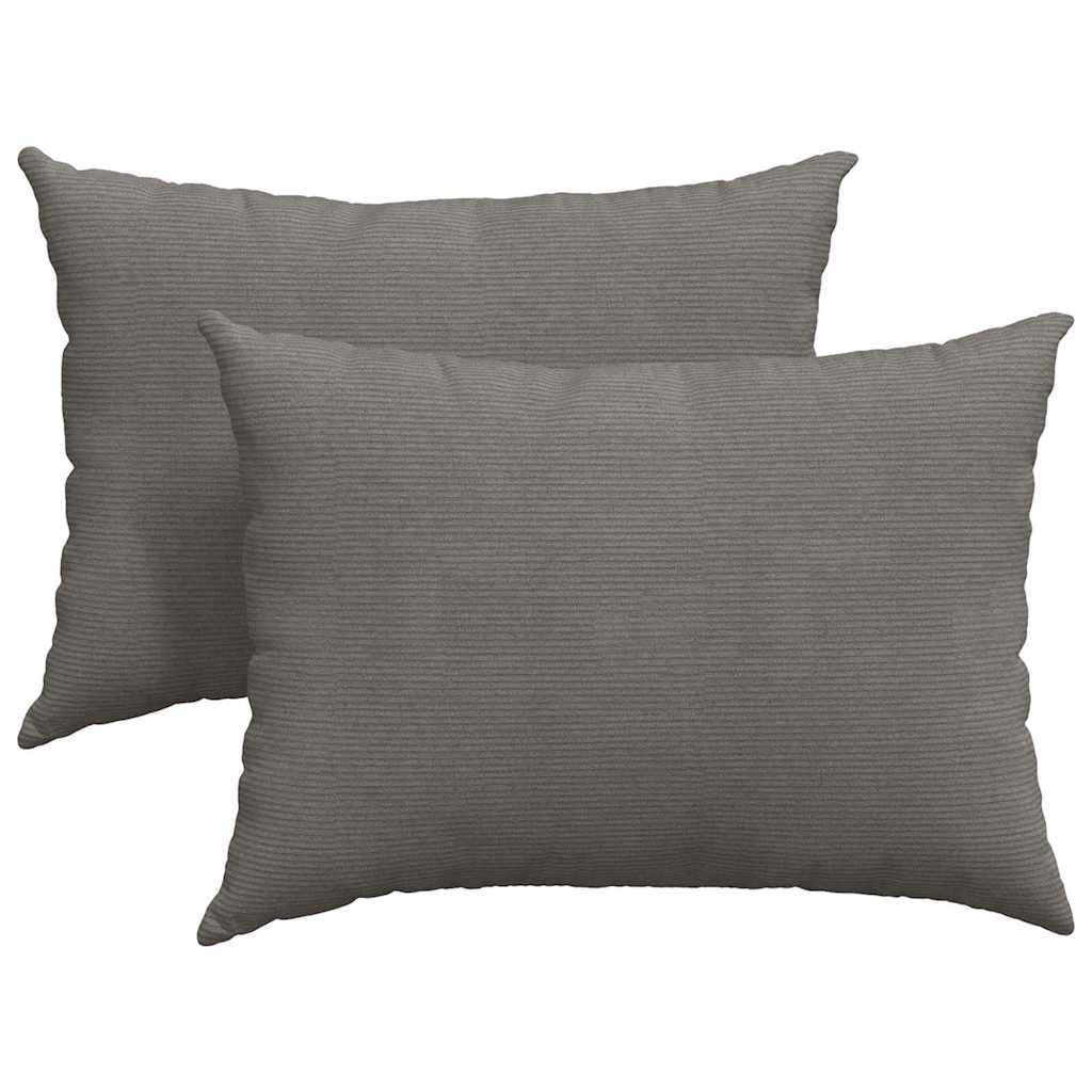 VidaXL Sofakissen 2 Stück hellgrau 70 x 50 cm Cordstoff