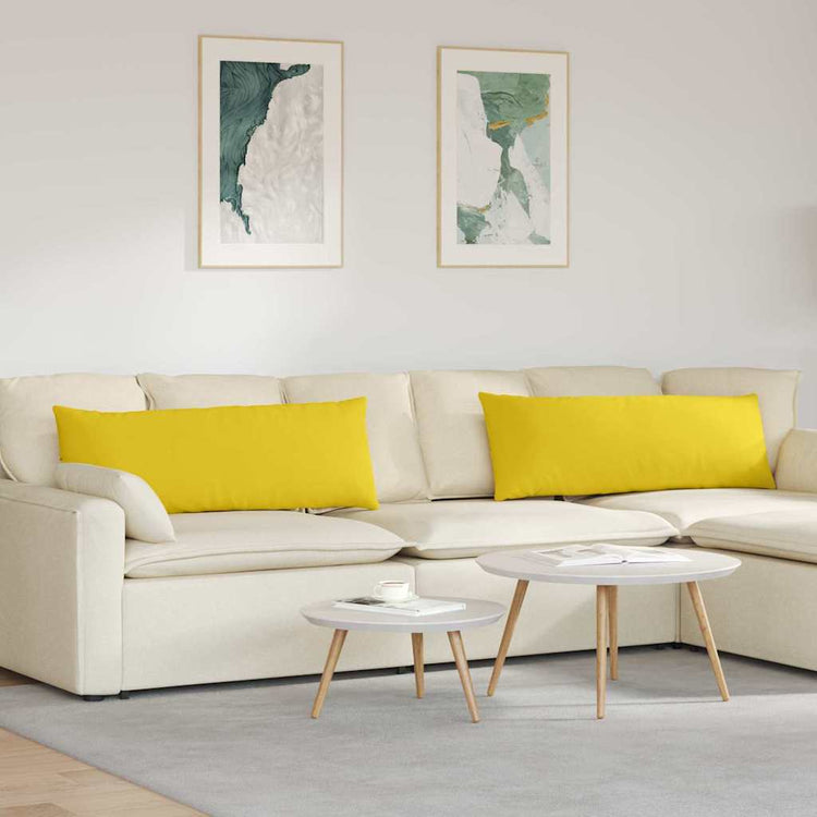 VidaXL Sofakissen 2 Stück hellgelb 120 x 40 cm Stoff