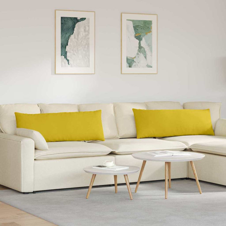 VidaXL Sofakissen 2 Stück Gelb 120 x 40 cm Cordstoff