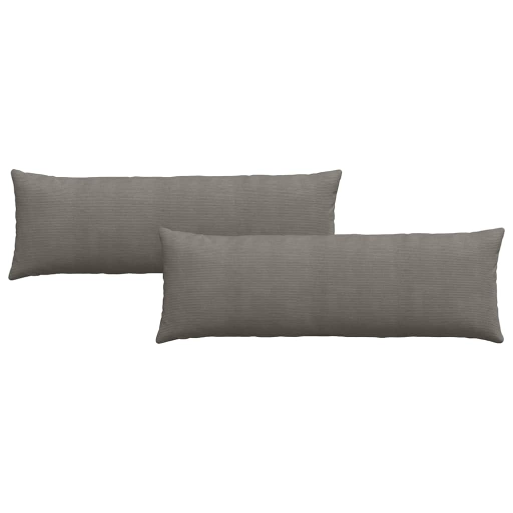VidaXL Sofakissen 2 Stück hellgrau 120 x 40 cm Cordstoff