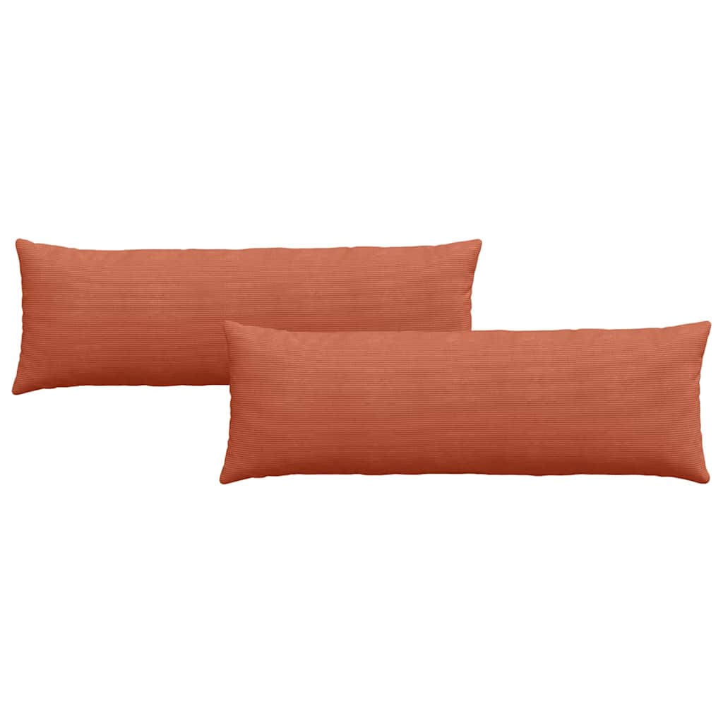 VidaXL Sofakissen 2 Stück rot-orange 120 x 40 cm Cordstoff