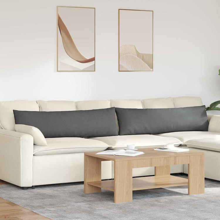 VidaXL Sofakissen 2 Stück dunkelgrau 145 x 40 cm Stoff