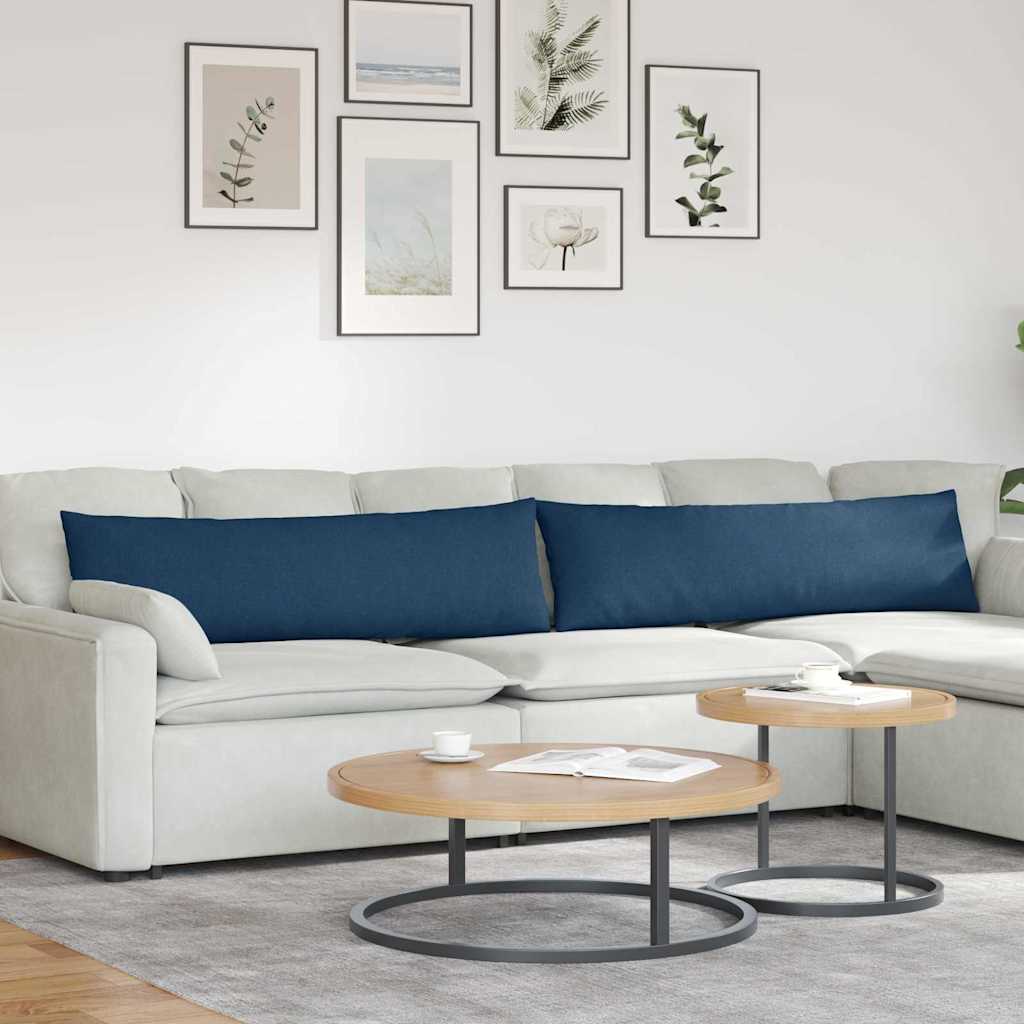 VidaXL Sofakissen 2 Stück blau 145 x 40 cm Stoff