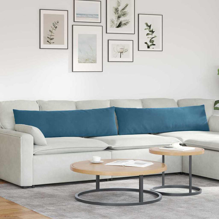 VidaXL Sofakissen 2 Stück blau 145 x 40 cm Cordstoff