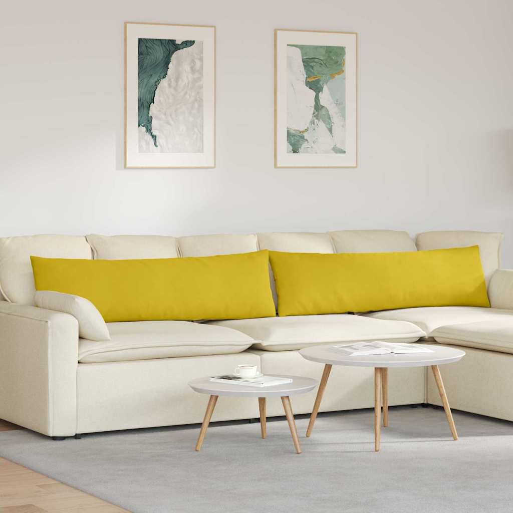VidaXL Sofakissen 2 Stück Gelb 145 x 40 cm Cordstoff