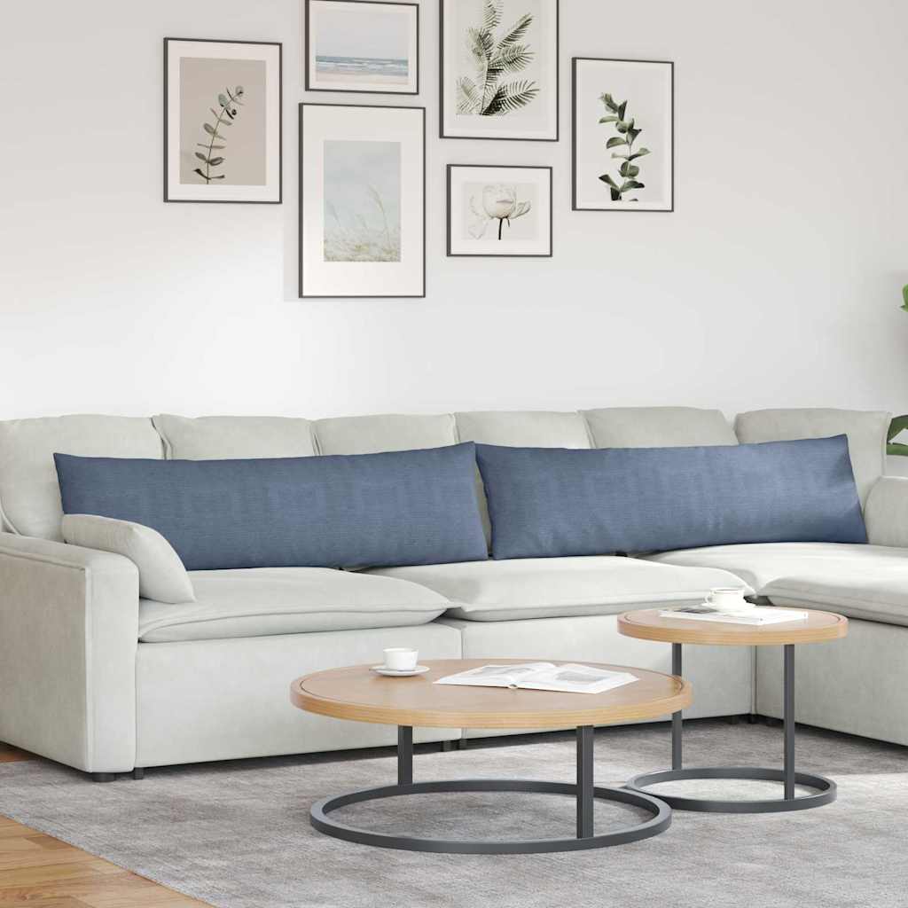 VidaXL Sofakissen 2 Stück blau 145 x 40 cm Cordstoff