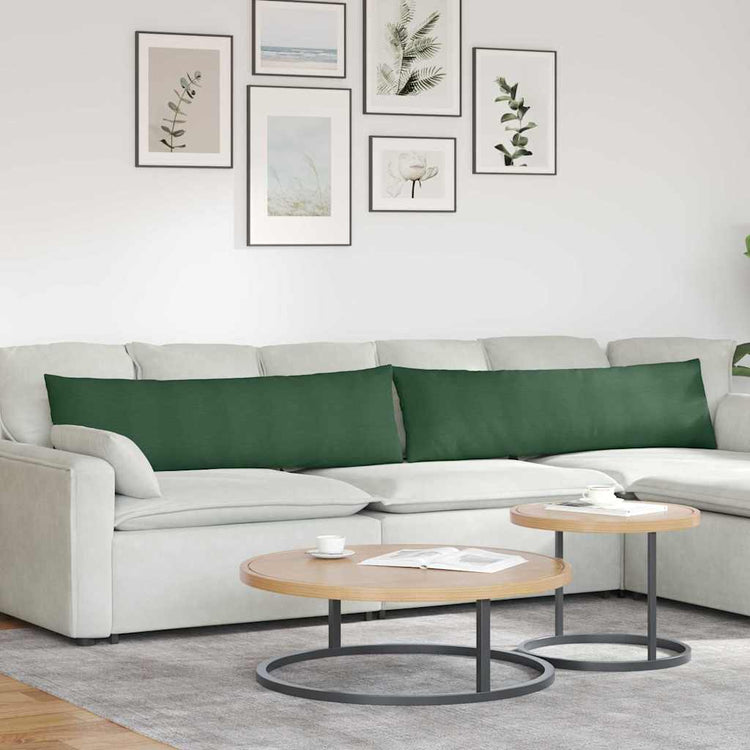 VidaXL Sofakissen 2 Stück dunkelgrün 145 x 40 cm Cordstoff