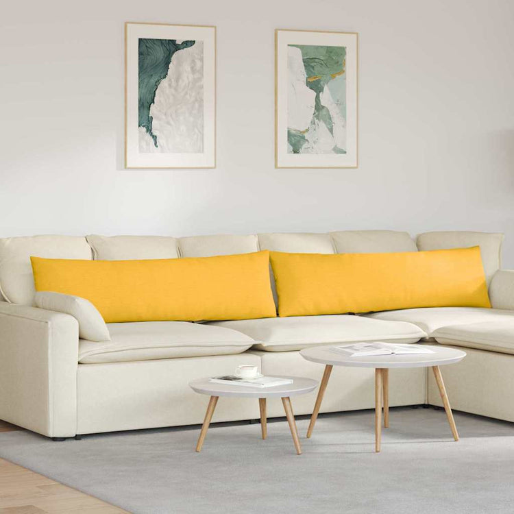 VidaXL Sofakissen 2 Stück Hellgelb 145 x 40 cm Cordstoff
