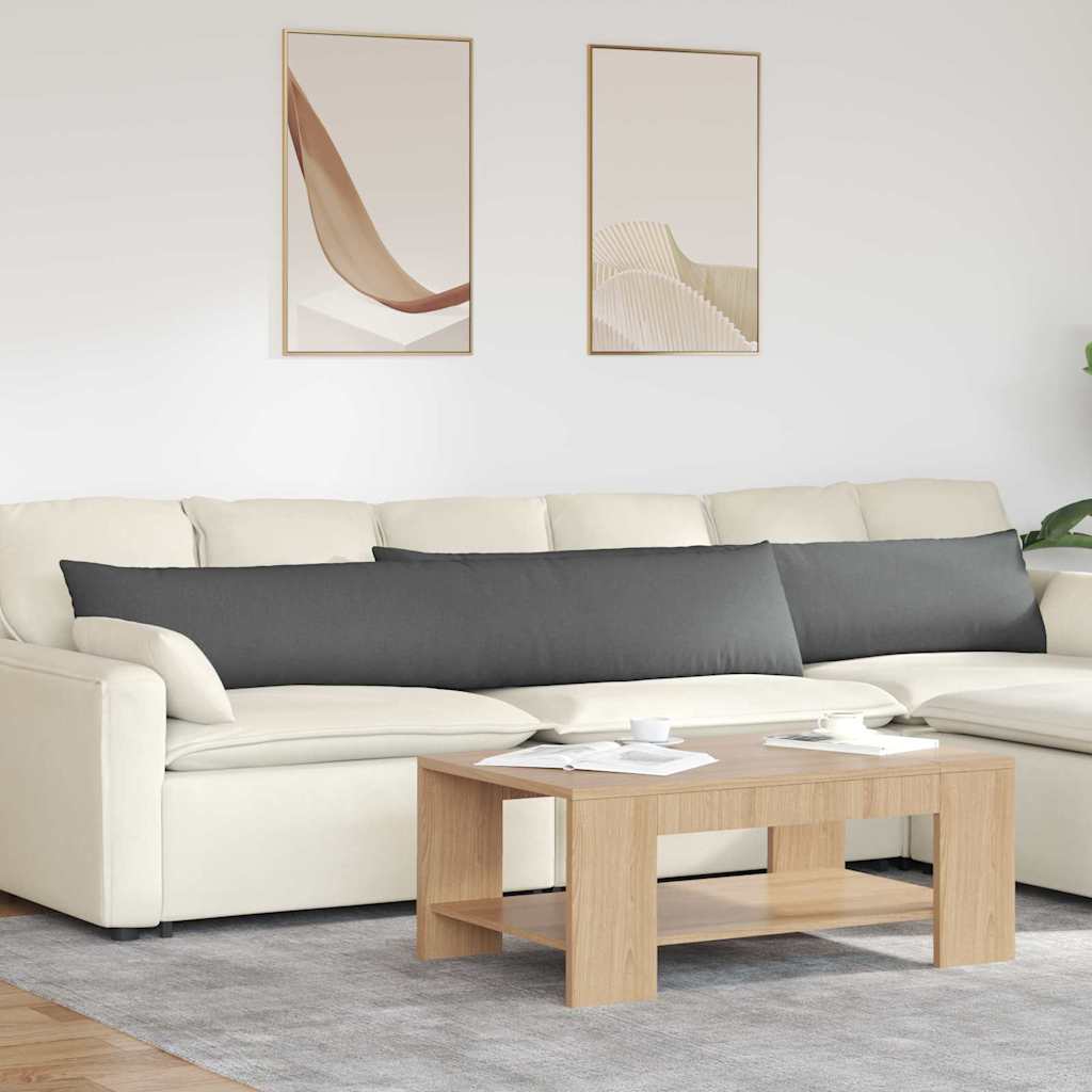 VidaXL Sofakissen 2 Stück dunkelgrau 200 x 40 cm Stoff