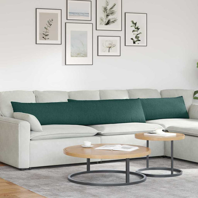 VidaXL Sofakissen 2 Stück dunkelgrün 200 x 40 cm Stoff