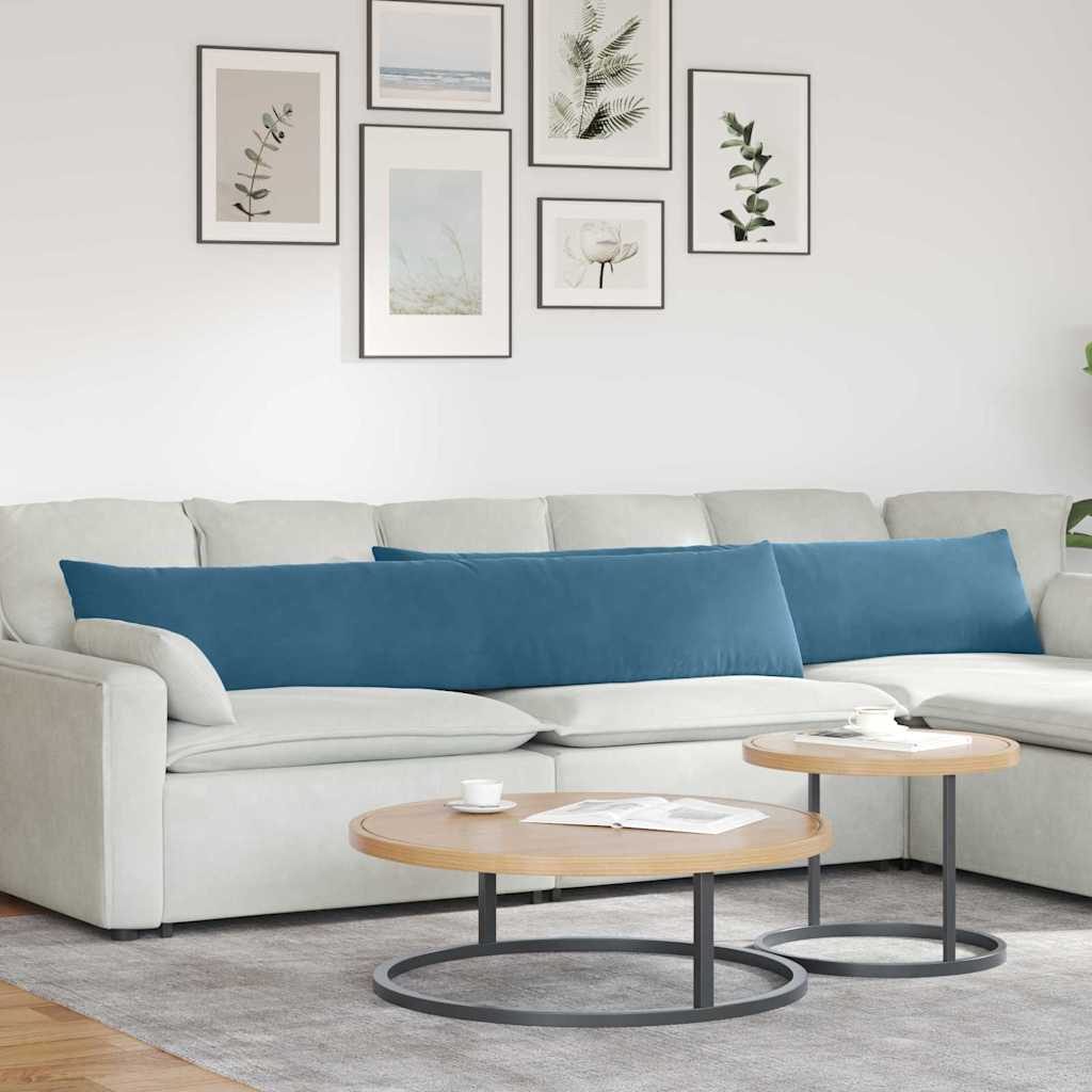 VidaXL Sofakissen 2 Stück blau 200 x 40 cm Cordstoff