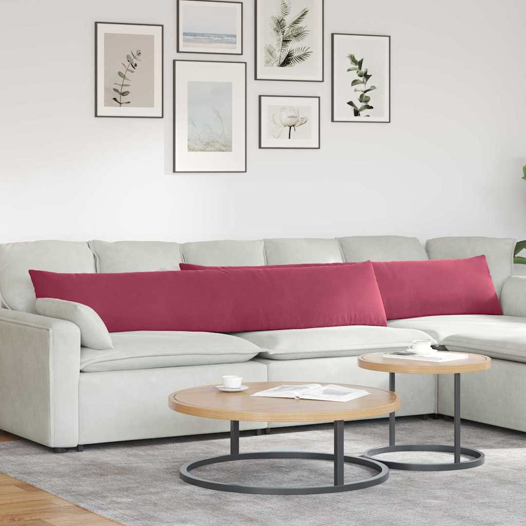 VidaXL Sofakissen 2 Stück Weinrot 200 x 40 cm Cordstoff