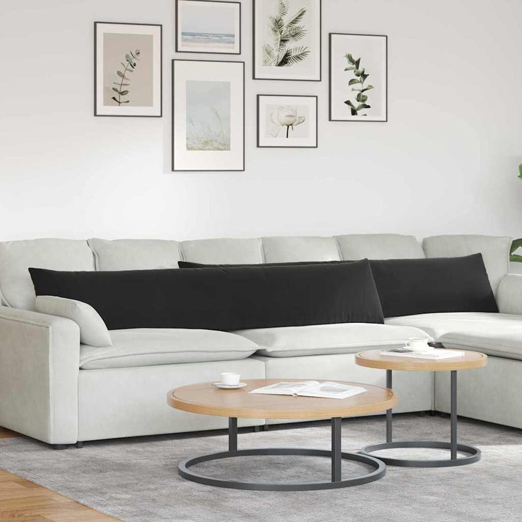 VidaXL Sofakissen 2 Stück Schwarz 200 x 40 cm Cordstoff