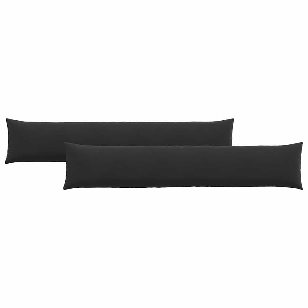 VidaXL Sofakissen 2 Stück Schwarz 200 x 40 cm Cordstoff
