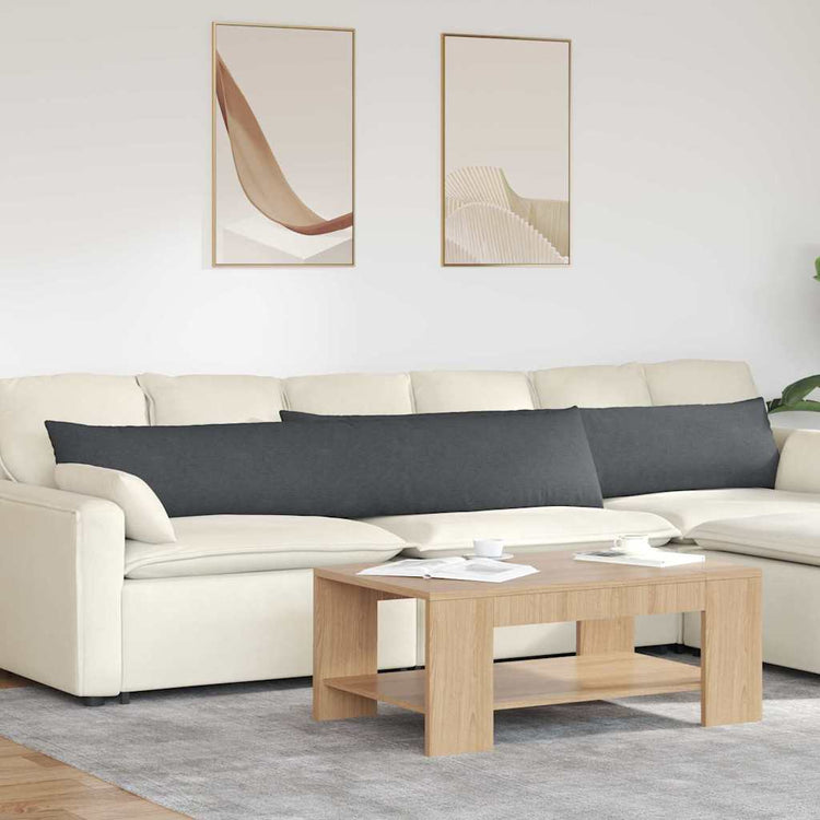 VidaXL Sofakissen 2 Stück dunkelgrau 200 x 40 cm Cordstoff