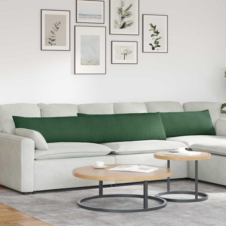VidaXL Sofakissen 2 Stück dunkelgrün 200 x 40 cm Cordstoff