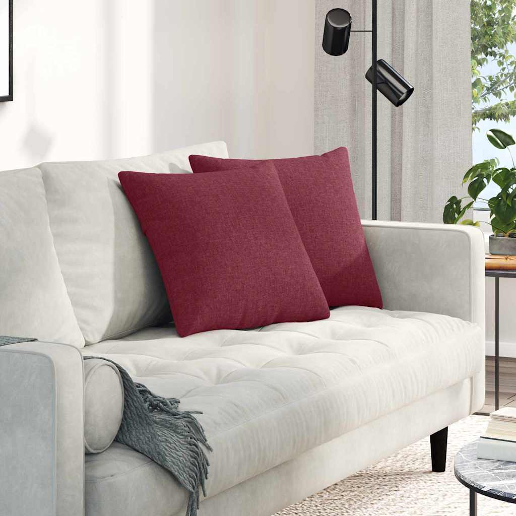 VidaXL Sofakissen 2 Stk. Weinrot 45 x 45 cm Stoff