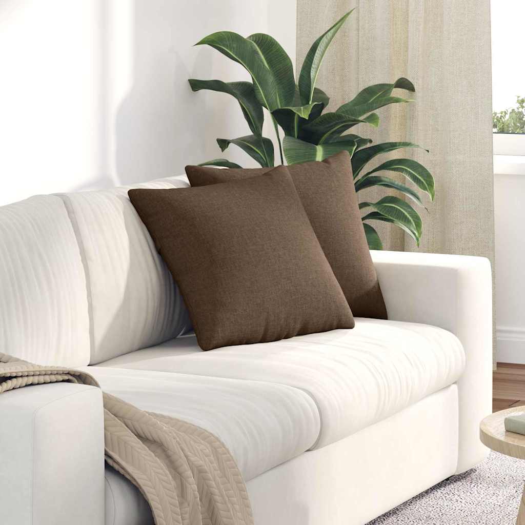 VidaXL Sofakissen 2 Stück braun 45 x 45 cm Stoff
