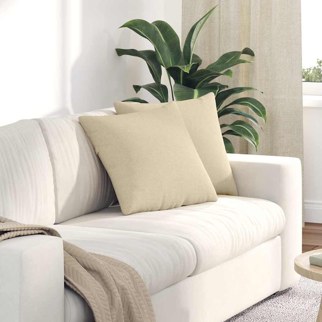 VidaXL Sofakissen 2 Stück Creme 45 x 45 cm Stoff