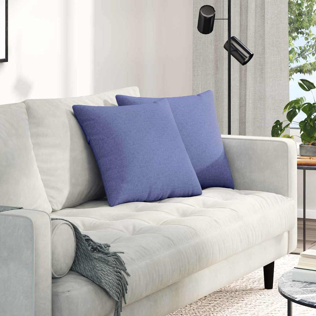 VidaXL Sofakissen 2 Stück Jeansblau 45 x 45 cm Stoff