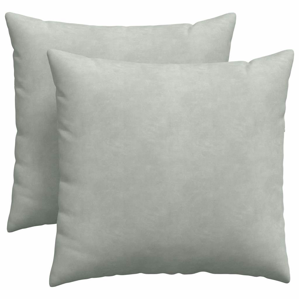 VidaXL Sofakissen 2 Stück hellgrau 45 x 45 cm Cordstoff