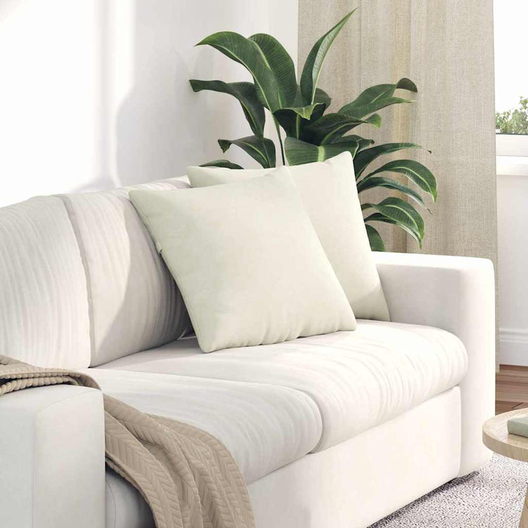 VidaXL Sofakissen 2 Stück Creme 45 x 45 cm Cordstoff