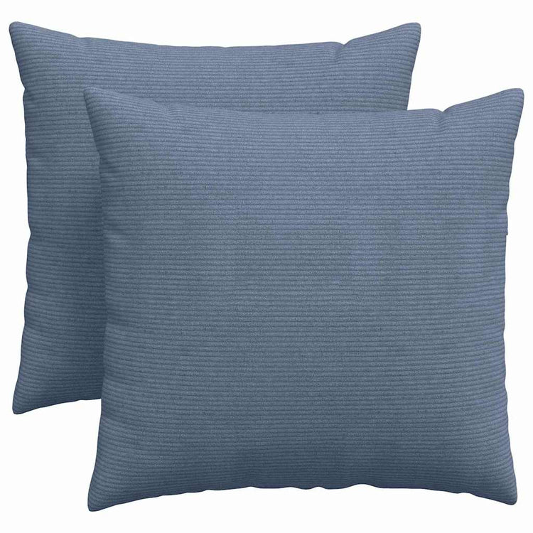 VidaXL Sofakissen 2 Stück blau 45 x 45 cm Cordstoff