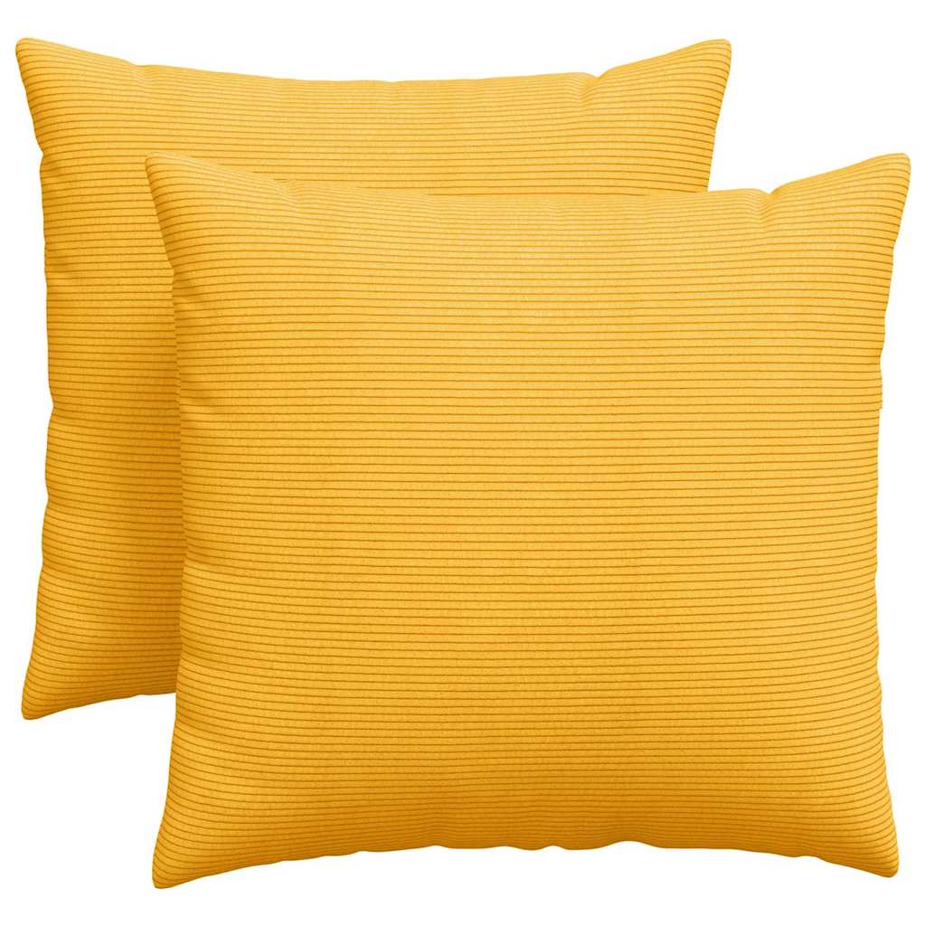 VidaXL Sofakissen 2 Stück hellgelb 45 x 45 cm Cordstoff